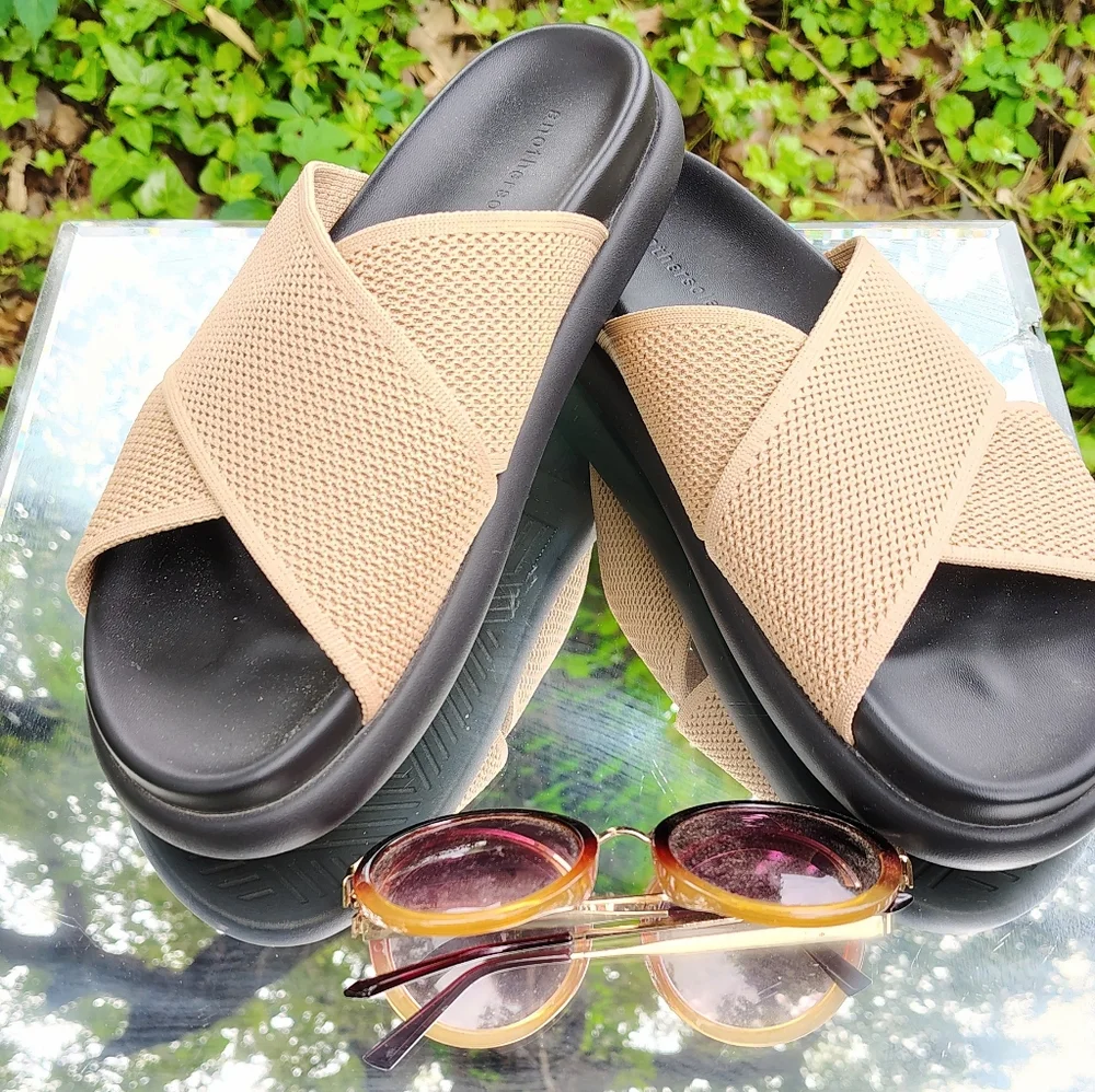 ANEW ANOTHERSOLE SZ 41 9 1/2 TAULE MARSHMELLOW SANDALS SLIDES NWOB - Picture 2 of 14